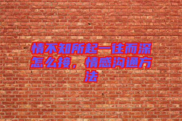 情不知所起一往而深怎么接，情感溝通方法