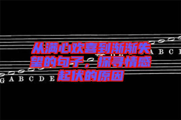 從滿心歡喜到漸漸失望的句子，探尋情感起伏的原因