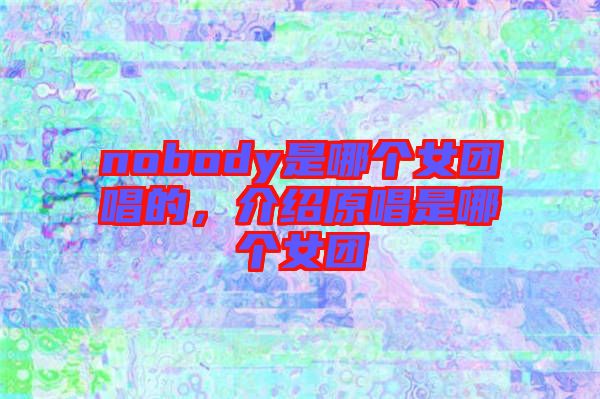 nobody是哪個(gè)女團(tuán)唱的，介紹原唱是哪個(gè)女團(tuán)
