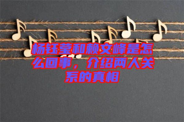 楊鈺瑩和賴文峰是怎么回事，介紹兩人關(guān)系的真相