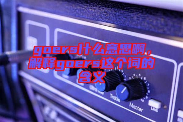 goers什么意思啊，解釋goers這個詞的含義