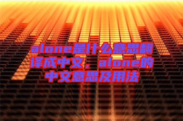 alone是什么意思翻譯成中文，alone的中文意思及用法