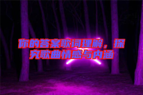 你的答案歌詞理解，探究歌曲情感與內(nèi)涵