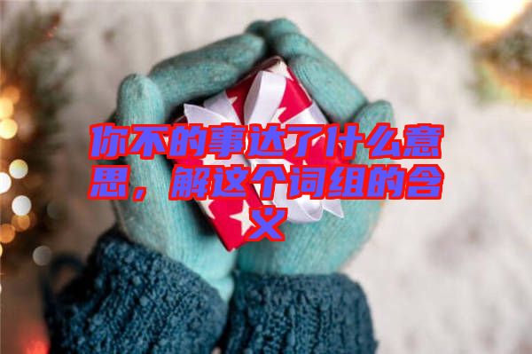 你不的事達(dá)了什么意思，解這個(gè)詞組的含義