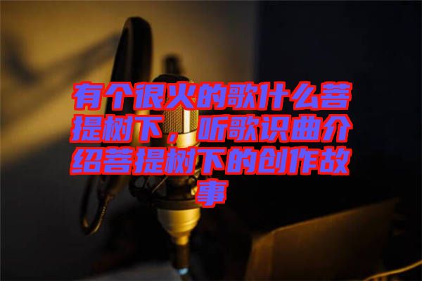 有個很火的歌什么菩提樹下，聽歌識曲介紹菩提樹下的創(chuàng)作故事