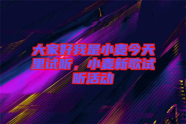 大家好我是小麥今天里試聽，小麥新歌試聽活動(dòng)