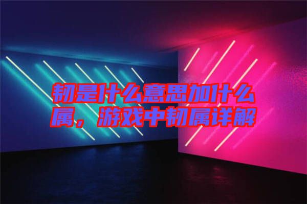 韌是什么意思加什么屬，游戲中韌屬詳解