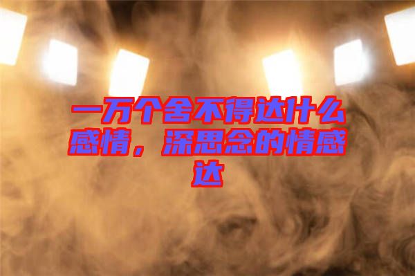 一萬個舍不得達什么感情，深思念的情感達
