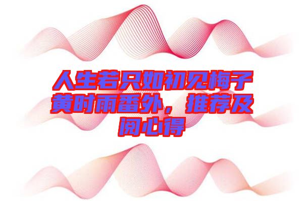人生若只如初見(jiàn)梅子黃時(shí)雨番外，推薦及閱心得