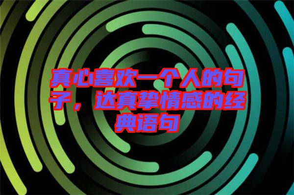 真心喜歡一個(gè)人的句子，達(dá)真摯情感的經(jīng)典語句