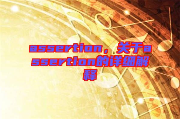 assertion，關(guān)于assertion的詳細(xì)解釋