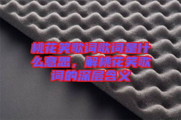 桃花笑歌詞歌詞是什么意思，解桃花笑歌詞的深層含義