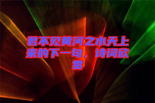 君不見(jiàn)黃河之水天上來(lái)的下一句，詩(shī)詞欣賞