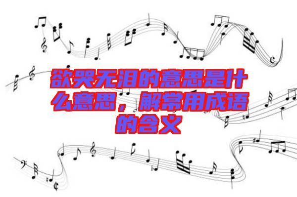 欲哭無(wú)淚的意思是什么意思，解常用成語(yǔ)的含義