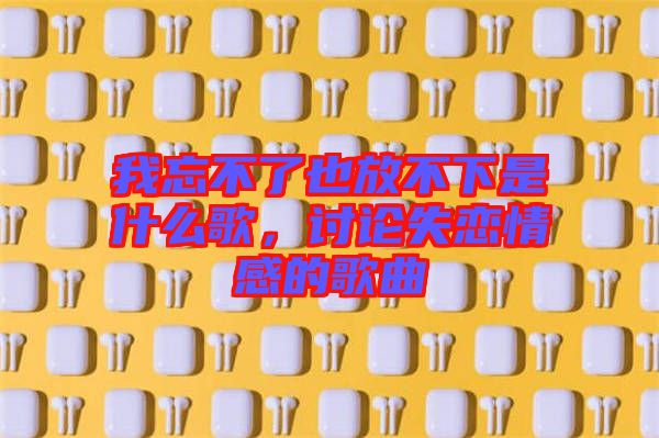 我忘不了也放不下是什么歌，討論失戀情感的歌曲