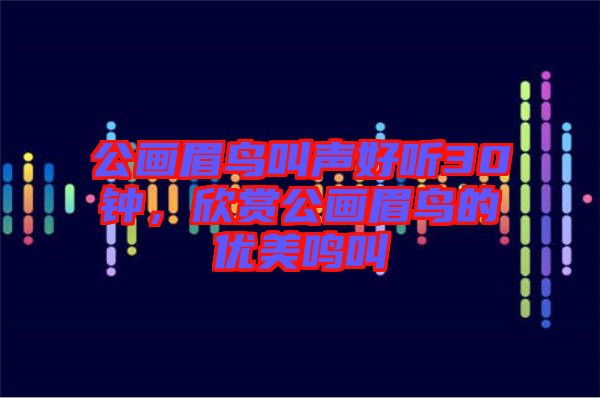 公畫眉鳥叫聲好聽30鐘，欣賞公畫眉鳥的優(yōu)美鳴叫