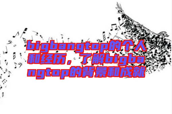 bigbangtop的個人和經歷，了解bigbangtop的背景和成就