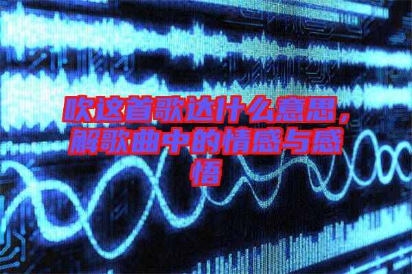 吹這首歌達(dá)什么意思，解歌曲中的情感與感悟