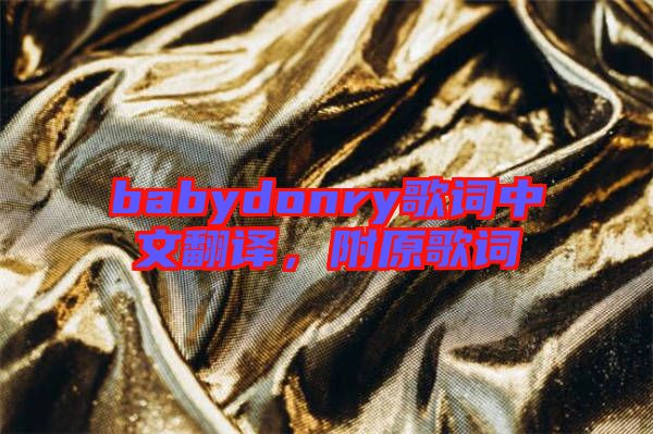 babydonry歌詞中文翻譯，附原歌詞