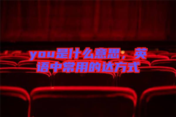 you是什么意思，英語(yǔ)中常用的達(dá)方式