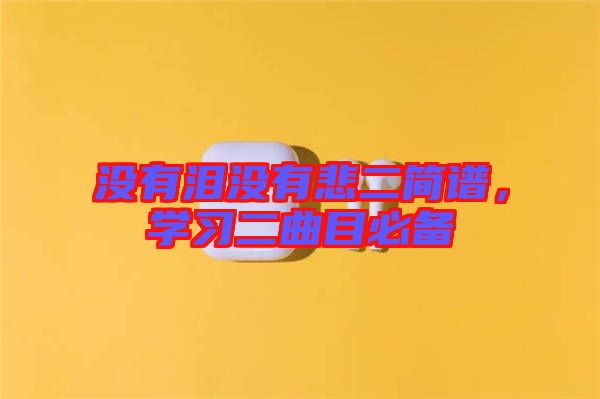 沒有淚沒有悲二簡譜，學(xué)習(xí)二曲目必備