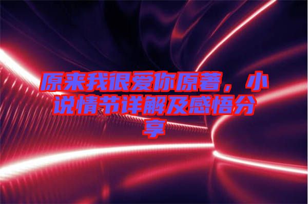 原來(lái)我很愛(ài)你原著，小說(shuō)情節(jié)詳解及感悟分享