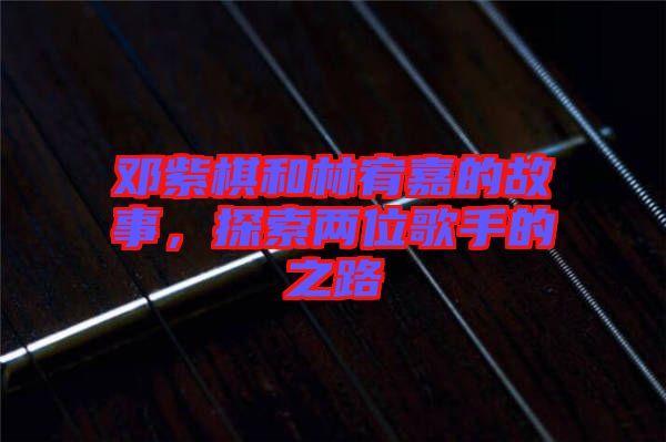 鄧紫棋和林宥嘉的故事，探索兩位歌手的之路