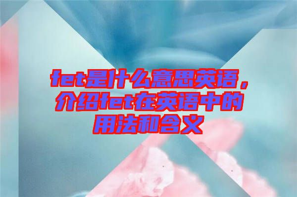 fet是什么意思英語，介紹fet在英語中的用法和含義
