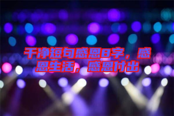 干凈短句感恩8字，感恩生活，感恩付出