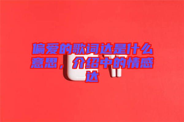 偏愛的歌詞達是什么意思，介紹中的情感達
