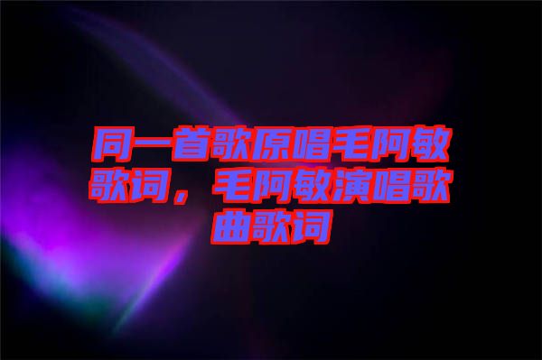 同一首歌原唱毛阿敏歌詞，毛阿敏演唱歌曲歌詞