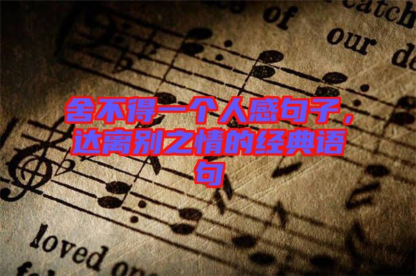 舍不得一個人感句子，達離別之情的經(jīng)典語句