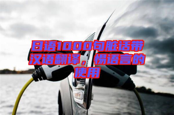 日語1000句臟話帶漢語翻譯，惕語言的使用