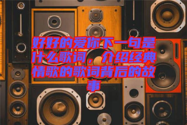好好的愛你下一句是什么歌詞，介紹經(jīng)典情歌的歌詞背后的故事