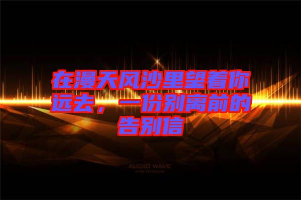 在漫天風沙里望著你遠去，一份別離前的告別信