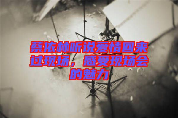 蔡依林聽說愛情回來過現(xiàn)場，感受現(xiàn)場會的魅力