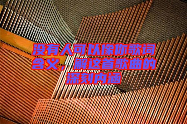 沒有人可以像你歌詞含義，解這首歌曲的深刻內(nèi)涵