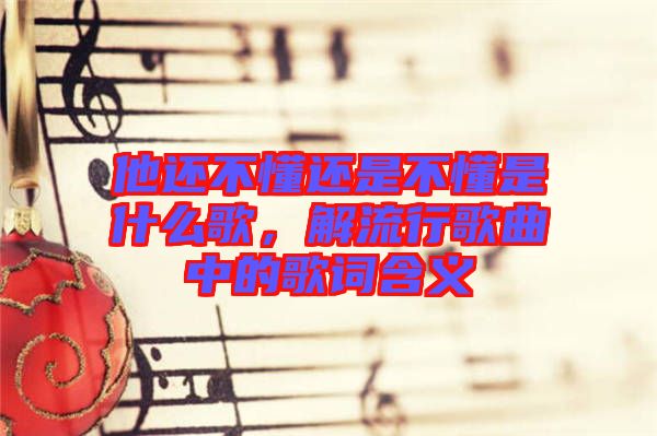 他還不懂還是不懂是什么歌，解流行歌曲中的歌詞含義