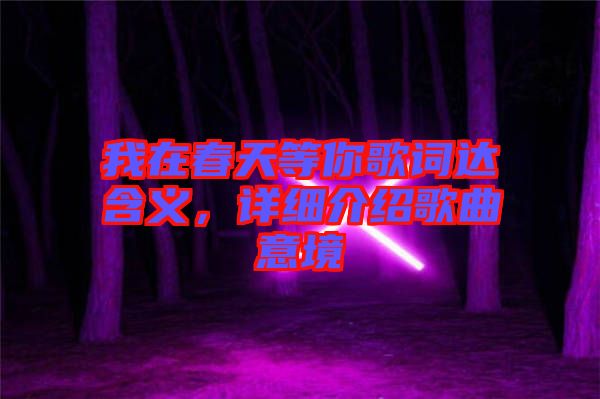 我在春天等你歌詞達(dá)含義，詳細(xì)介紹歌曲意境