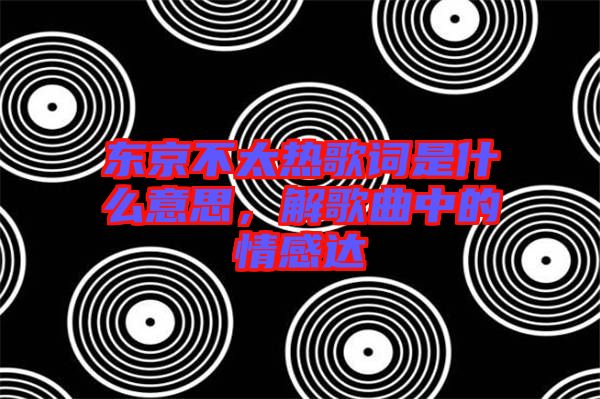 東京不太熱歌詞是什么意思，解歌曲中的情感達
