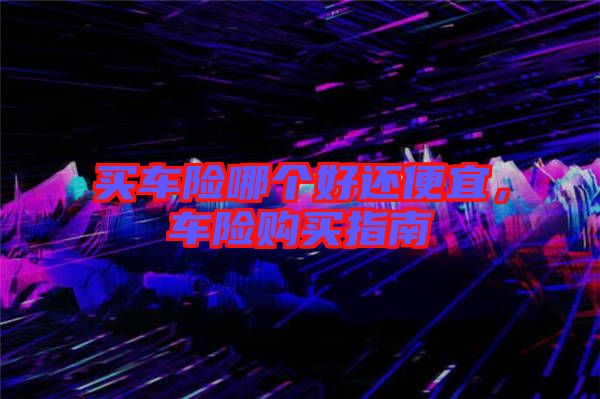 買車險哪個好還便宜，車險購買指南