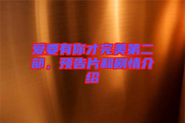 愛要有你才完美第二部，預(yù)告片和劇情介紹