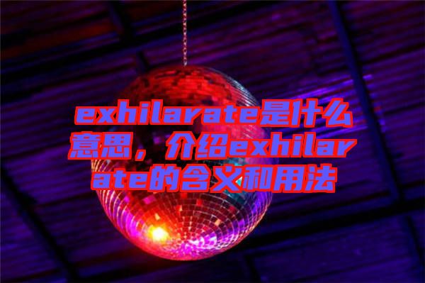 exhilarate是什么意思，介紹exhilarate的含義和用法