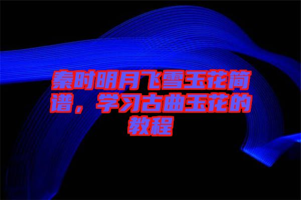 秦時(shí)明月飛雪玉花簡(jiǎn)譜，學(xué)習(xí)古曲玉花的教程
