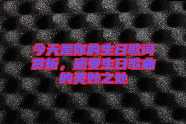 今天是你的生日歌詞賞析，感受生日歌曲的美妙之處