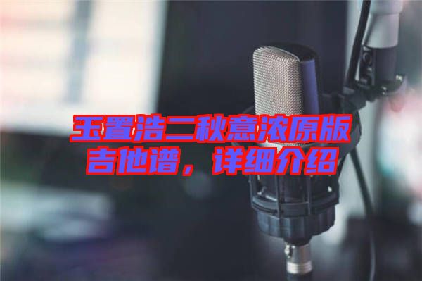 玉置浩二秋意濃原版吉他譜，詳細介紹