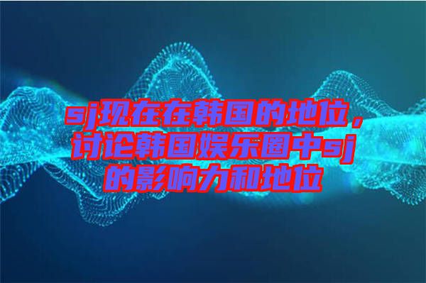 sj現(xiàn)在在韓國(guó)的地位，討論韓國(guó)娛樂(lè)圈中sj的影響力和地位
