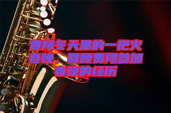 費(fèi)翔冬天里的一把火春晚，回顧費(fèi)翔參加春晚的經(jīng)歷