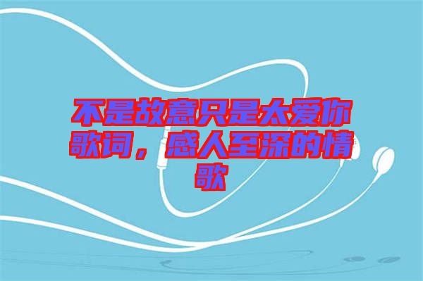 不是故意只是太愛你歌詞，感人至深的情歌