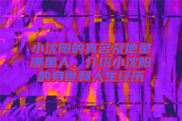 小沈陽的真名及他是哪里人，介紹小沈陽的身世和人生經(jīng)歷